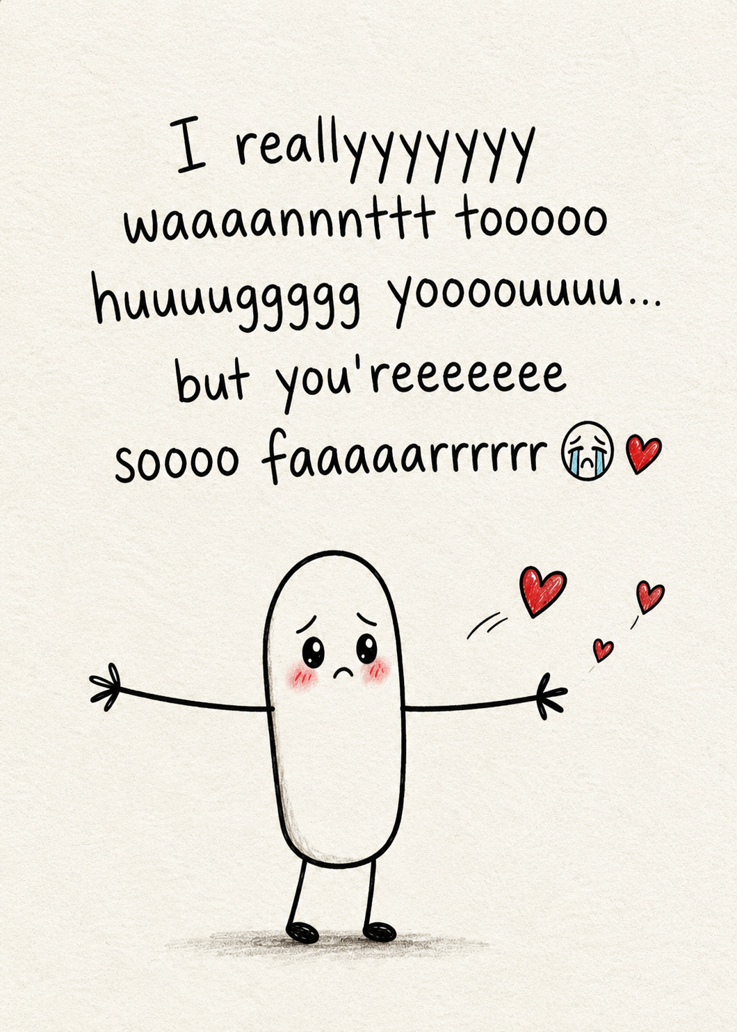 I Really Want to Hug You card cover